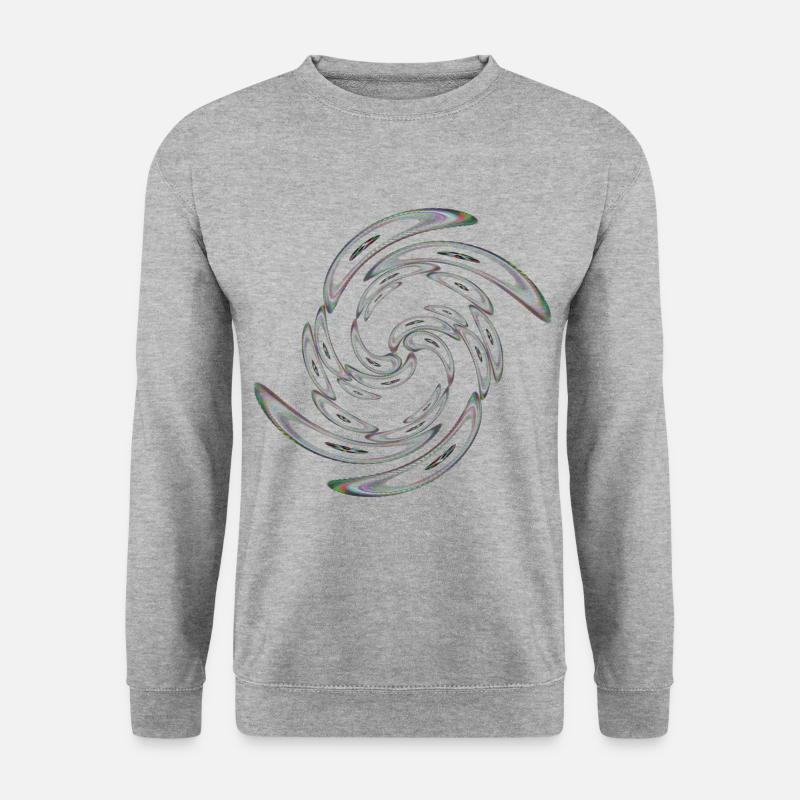 Neon gewölbte Ringe verdreht - Unisex Pullover - Weißgrau meliert