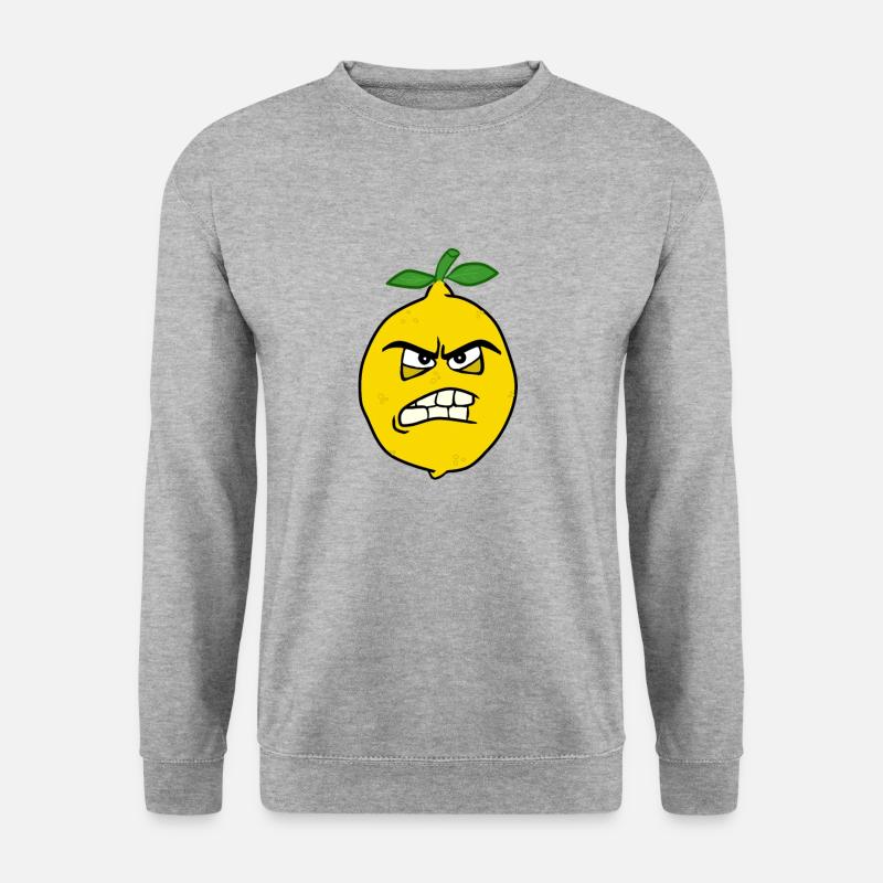 Ich bin sauer Zitrone - Unisex Pullover - Weißgrau meliert
