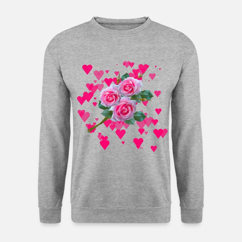 Blumenstrauß - Unisex Pullover - Weißgrau meliert