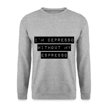 Espresso depresso gift coffee - Unisex Sweatshirt - salt & pepper - Front - Alina (178cm) & Michal (187cm)