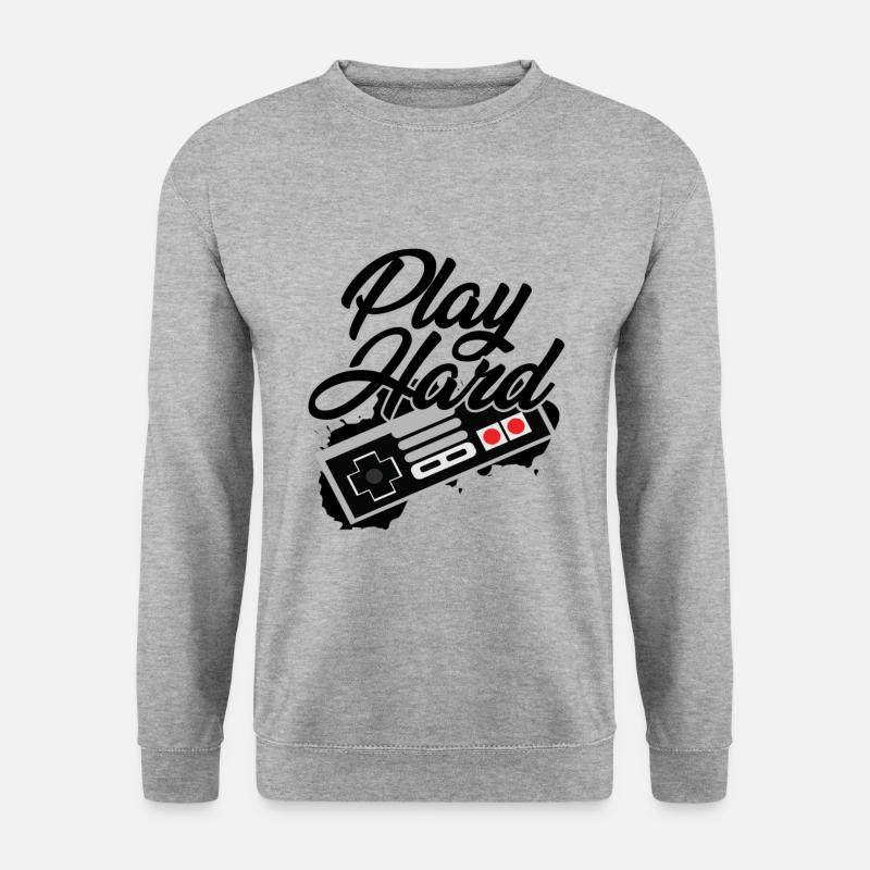 Play Hard G/S - Unisex Pullover - Weißgrau meliert