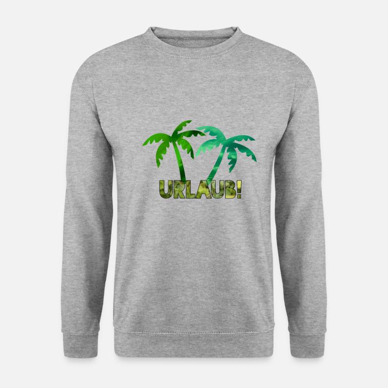 URLAUB - ENDLICH URLAUB PALMEN - Unisex Pullover - Weißgrau meliert