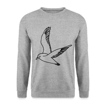 gull - Unisex Sweatshirt - salt & pepper - Front - Alina (178cm) & Michal (187cm)