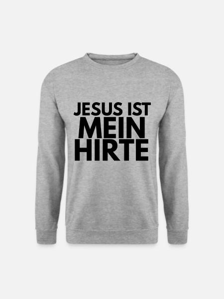 Jesus ist mein Hirte - Unisex Pullover - Weißgrau meliert