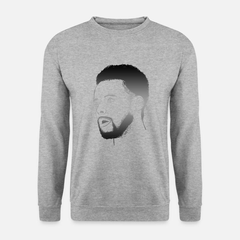 Dunkler Mann mit Bart - Unisex Pullover - Weißgrau meliert