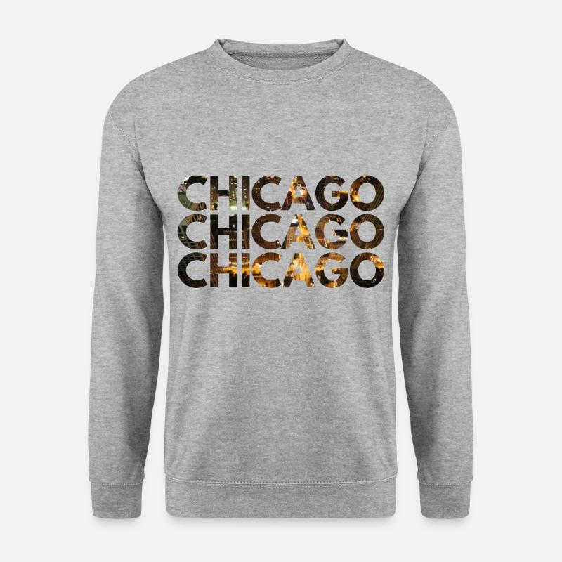 Chicago - Unisex Pullover - Weißgrau meliert