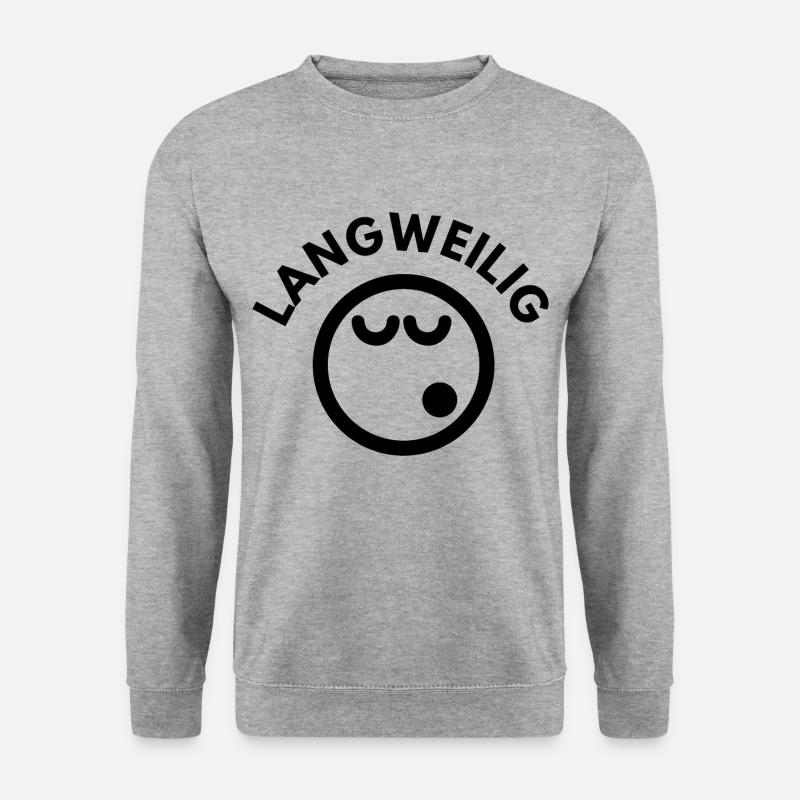 LANGWEILIG - Unisex Pullover - Weißgrau meliert