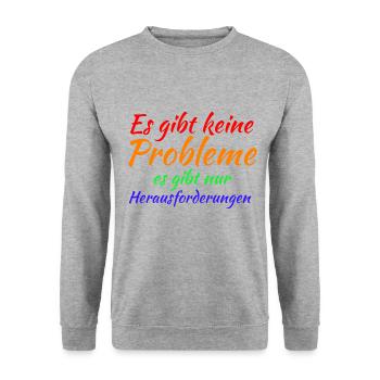 SAYING SAYINGS MOTIVATION - Unisex Sweatshirt - salt & pepper - Front - Alina (178cm) & Michal (187cm)