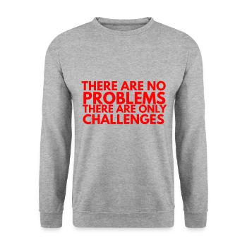 Motivationsspruch - Unisex Pullover - Weißgrau meliert - Vorne - Alina (178cm) & Michal (187cm)