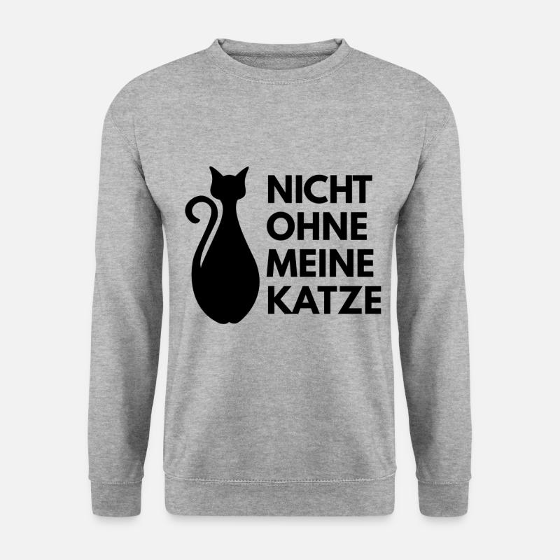 nicht ohne meine Katze - Unisex Pullover - Weißgrau meliert