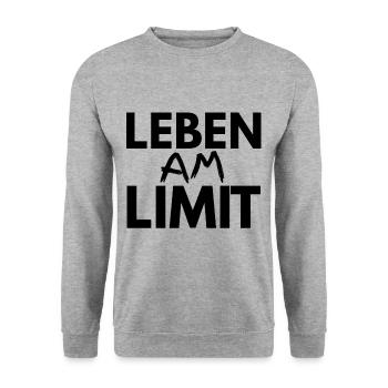 leben am limit - Unisex Pullover - Weißgrau meliert - Vorne - Alina (178cm) & Michal (187cm)