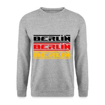 BERLIN BERLIN BERLIN GERMANY FLAG CAPITAL - Unisex Sweatshirt - salt & pepper - Front - Alina (178cm) & Michal (187cm)