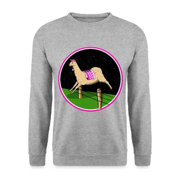 Llama sleeping - Unisex Sweatshirt - salt & pepper - Front - Alina (178cm) & Michal (187cm)