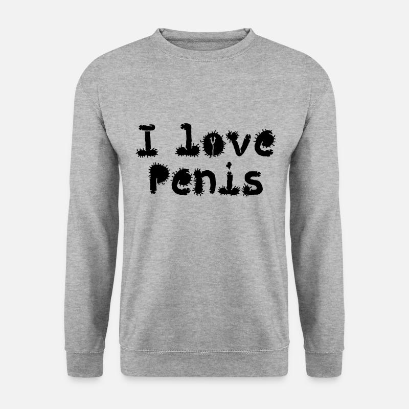 i love penis - Unisex Pullover - Weißgrau meliert