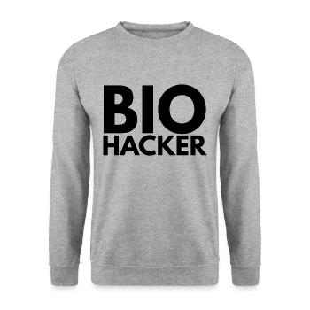bio hacker - Unisex Sweatshirt - salt & pepper - Front - Alina (178cm) & Michal (187cm)