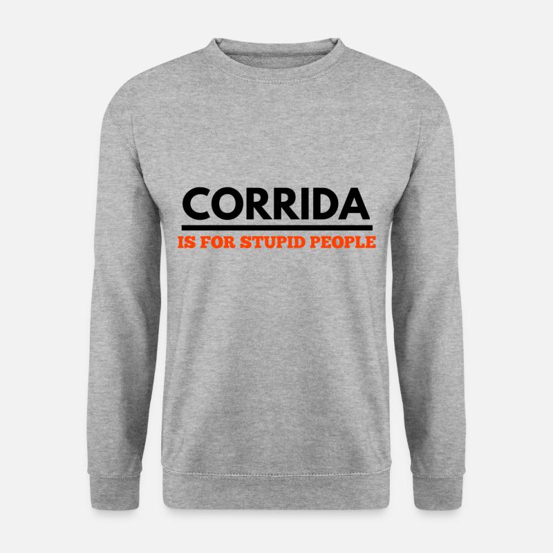 Stop Stierkampf - Unisex Pullover - Weißgrau meliert