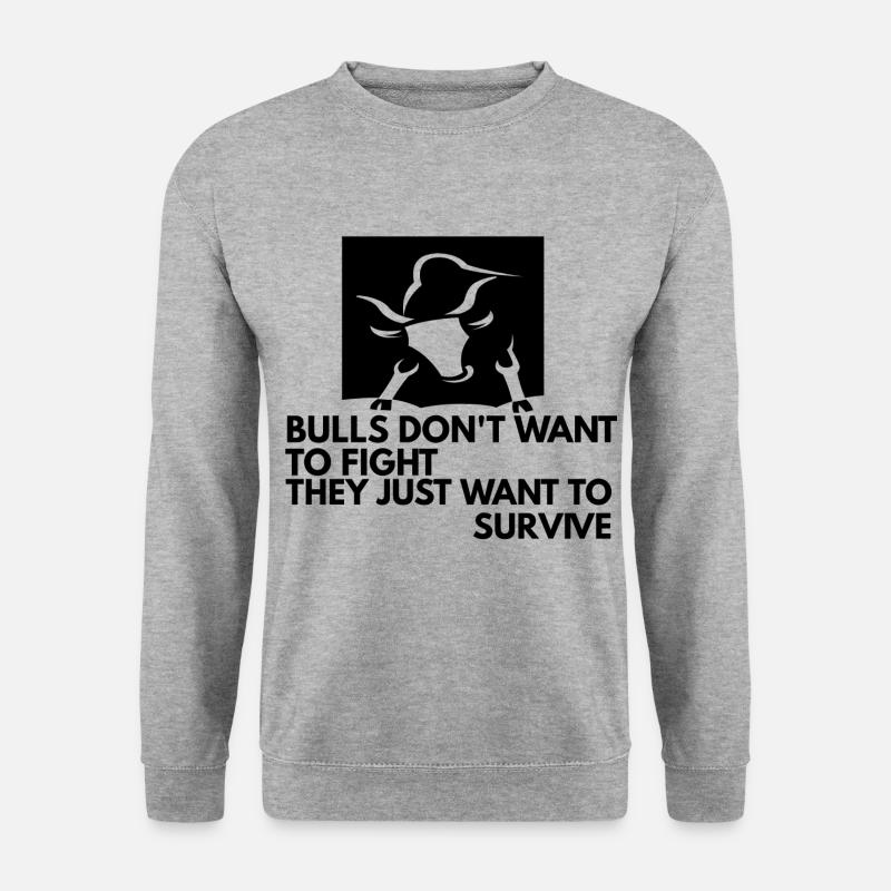 Tierschützer Stierkampf - Unisex Pullover - Weißgrau meliert