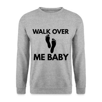 Walk Over Me Baby - Unisex Pullover - Weißgrau meliert - Vorne - Alina (178cm) & Michal (187cm)