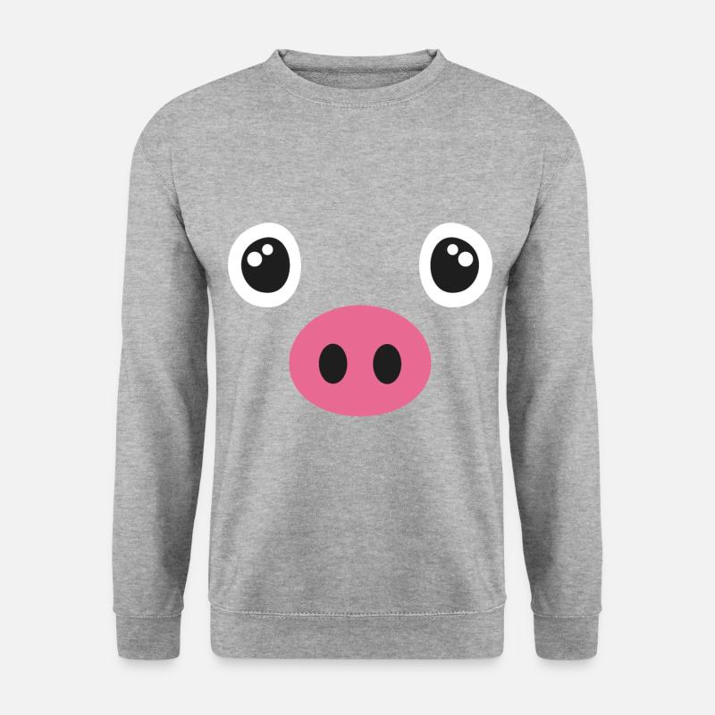 Schwein Kostüm - Unisex Pullover - Weißgrau meliert