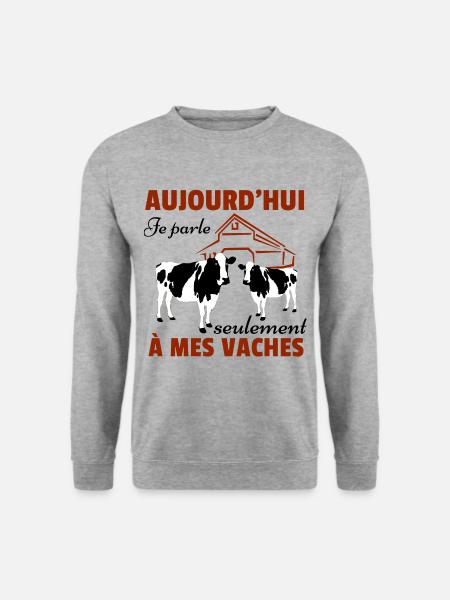 Vache Shirt • Mes vaches • Vache Cadeau - Sweat-shirt Unisexe - gris chiné