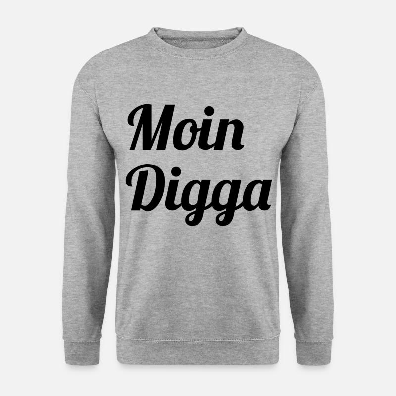 Moin Digga - Unisex Pullover - Weißgrau meliert