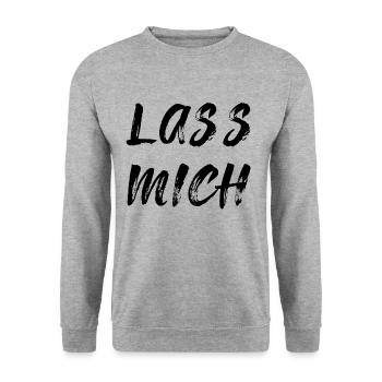 Lass mich - Unisex Pullover - Weißgrau meliert - Vorne - Alina (178cm) & Michal (187cm)