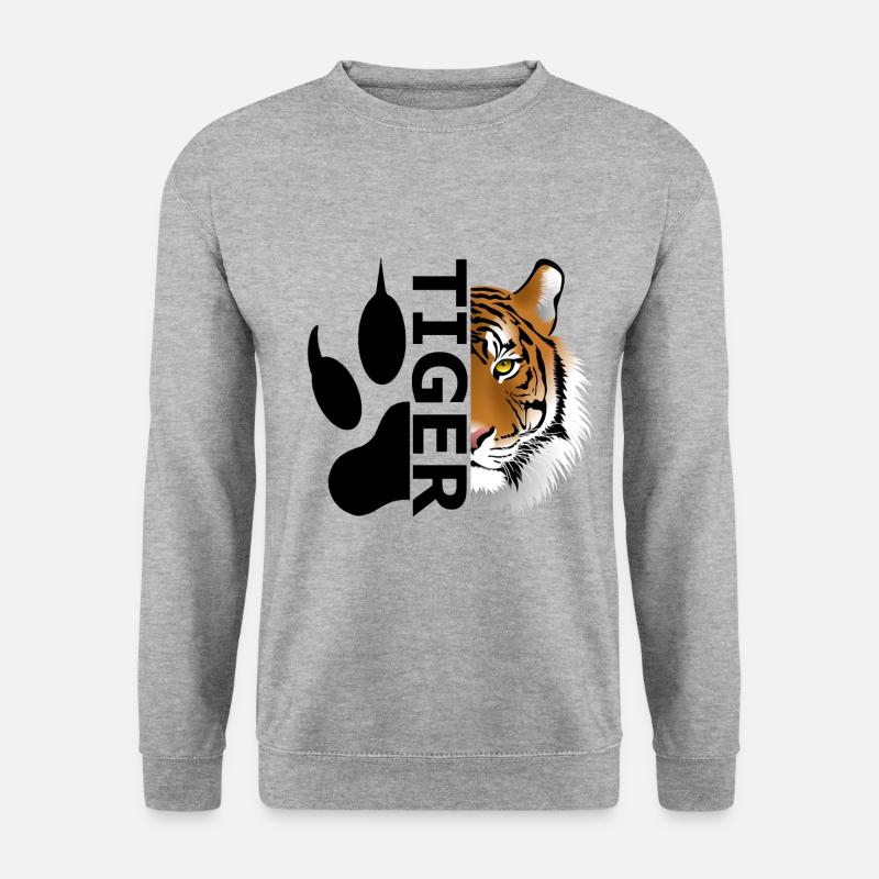 Tiger - Unisex Pullover - Weißgrau meliert