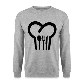 chef's Hat - Unisex Sweatshirt - salt & pepper - Front - Alina (178cm) & Michal (187cm)