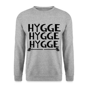 HYGGE HYGGE HYGGE - Unisex Sweatshirt - salt & pepper - Front - Alina (178cm) & Michal (187cm)