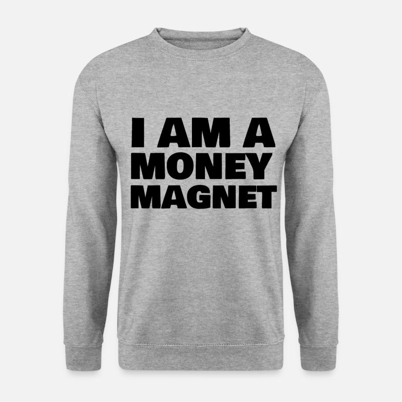 Money Magnet - Unisex Pullover - Weißgrau meliert