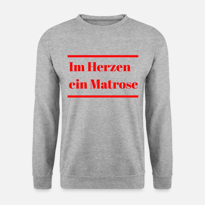 Im Herzen ein Matrose - Unisex Pullover - Weißgrau meliert