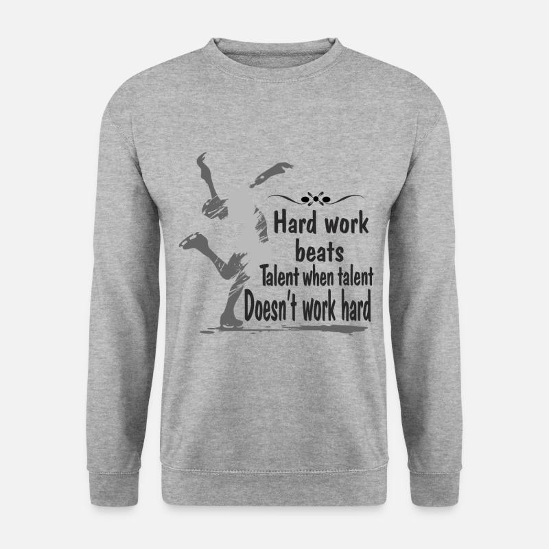 Hard Work Figure Skating - Unisex Pullover - Weißgrau meliert
