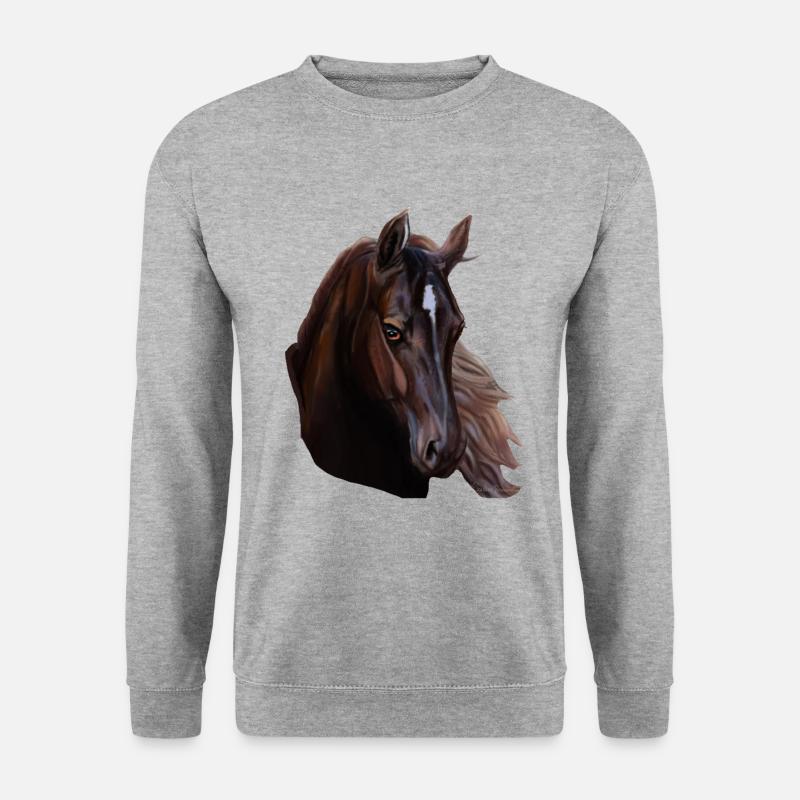 Pferd - Unisex Pullover - Weißgrau meliert