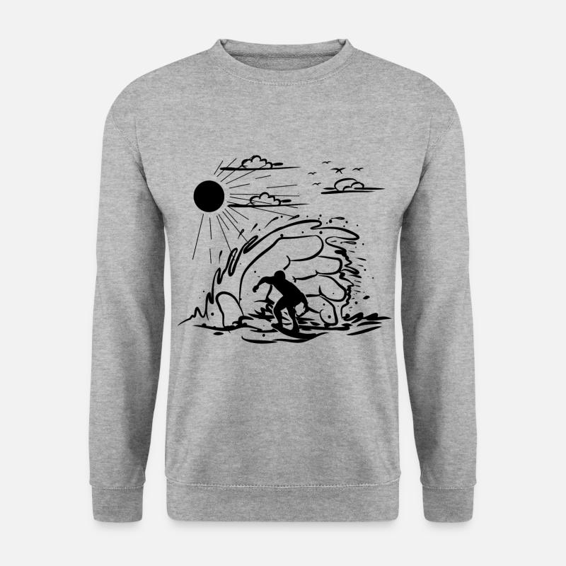 Wave Hand - Unisex Pullover - Weißgrau meliert