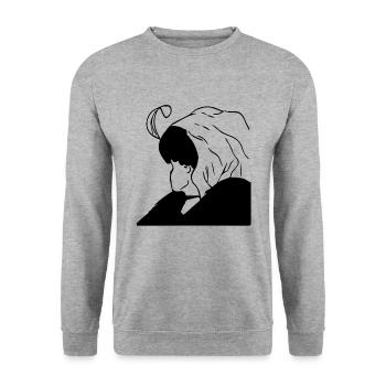 la vieille ou la jeune femme - Sweat-shirt Unisexe - gris chiné - Devant - Alina (178cm) & Michal (187cm)