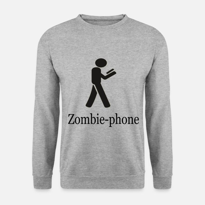 Zombie-Telefon - Unisex Pullover - Weißgrau meliert
