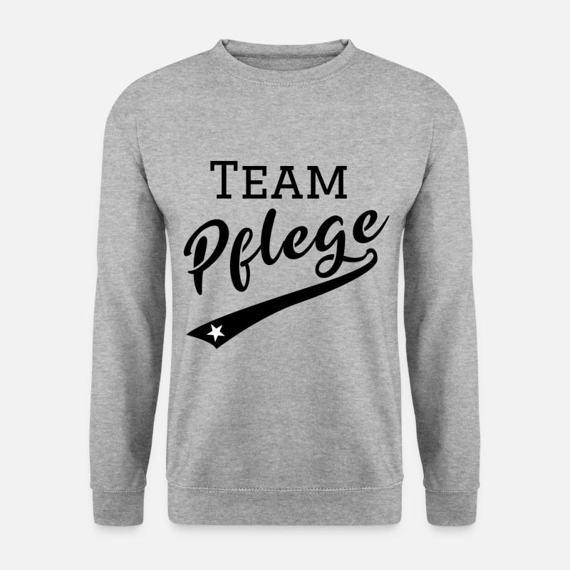Team Pflege im vintage style | Team & Pflegestuff - Unisex Pullover - Weißgrau meliert