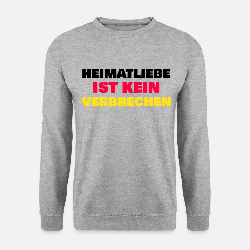 Heimatliebe ist kein Verbrechen - Unisex Pullover - Weißgrau meliert