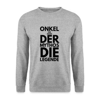 Onkel Spruch Lustige Tshirt Geschenk - Unisex Pullover - Weißgrau meliert - Vorne - Alina (178cm) & Michal (187cm)