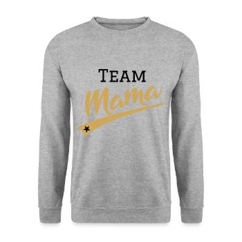 Maman d'équipe dans l'édition Gold pour la fête des mères | meilleur - Sweat-shirt Unisexe - gris chiné - Devant - Alina (178cm) & Michal (187cm)