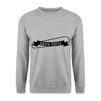 hätte hätte Fahrradkette - Unisex Pullover - Weißgrau meliert - Vorne - Alina (178cm) & Michal (187cm)