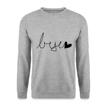 bye - Sweat-shirt Unisexe - gris chiné - Devant - Alina (178cm) & Michal (187cm)