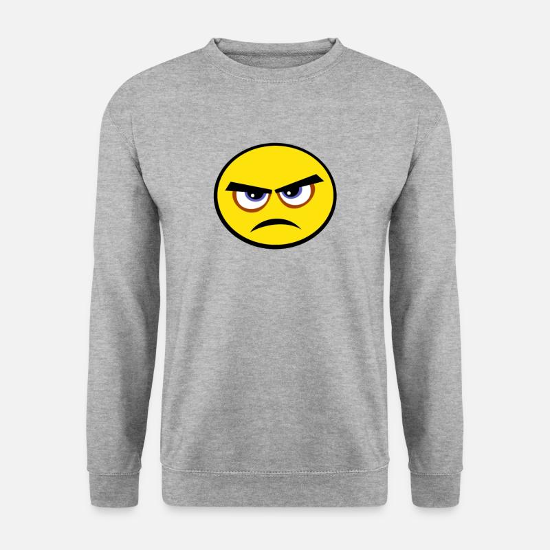 grumpy face - Unisex Pullover - Weißgrau meliert