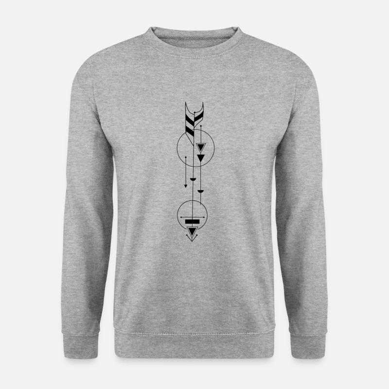 Geometrie - Unisex Pullover - Weißgrau meliert