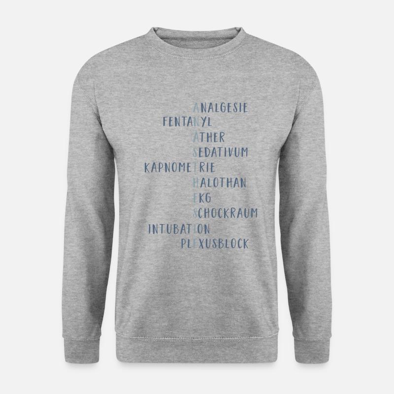 anästhesiereihe - Unisex Pullover - Weißgrau meliert