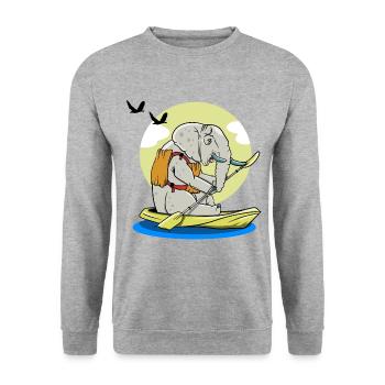 Elephant Kayaking Elephant Kayaking - Unisex Sweatshirt - salt & pepper - Front - Alina (178cm) & Michal (187cm)