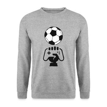 Gamer forever Zocker für immer Spieler Fußball - Unisex Pullover - Weißgrau meliert - Vorne - Alina (178cm) & Michal (187cm)