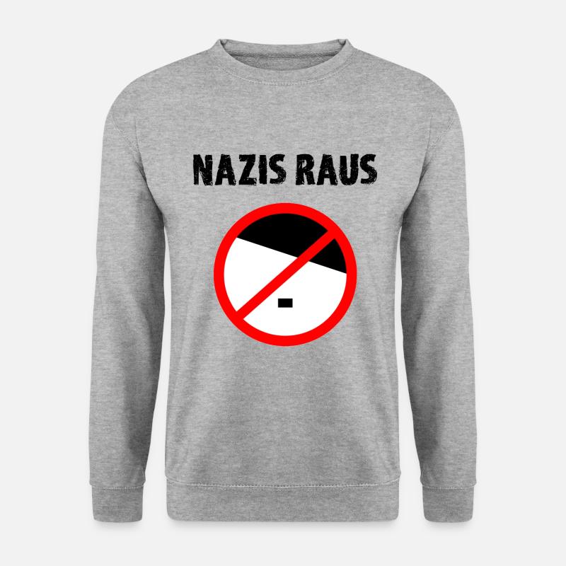 Anti Nazi Spruch - Unisex Pullover - Weißgrau meliert