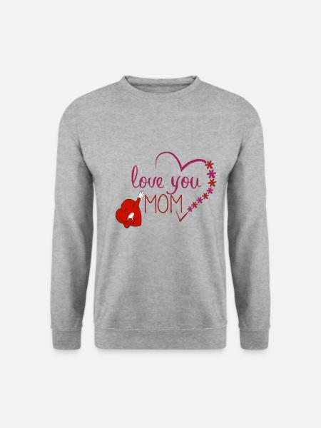 Ich liebe dich Mama Muttertag Geschenk Baby Kind - Unisex Pullover - Weißgrau meliert