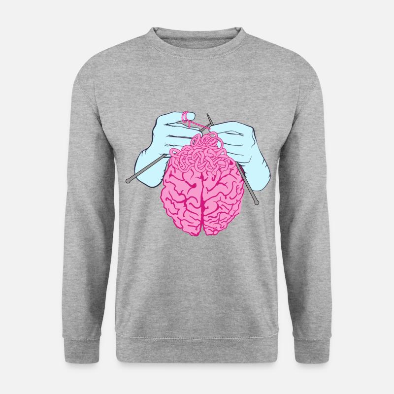 Brain Construction - Unisex Pullover - Weißgrau meliert